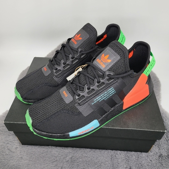 New Adidas NMD_R1 V2 'Glow In The Dark' Men's Running Shoes Size 11.5 - Picture 8 of 9